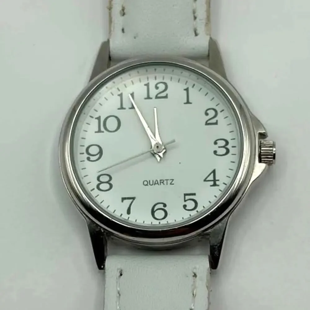 Silver & White Classic Watch